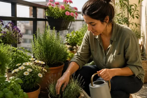 Balkon bitkileri için sulama düzeni